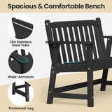 Ciokea 48" Outdoor Bench Set of 2, HDPE Weatherproof Garden Bench, 2-Person Memorial Benches with 550 Lbs - Photo 4