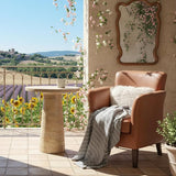 Faux Stone Side Table Round End Table Patio Small Drink Table for Small Spaces - Photo 8