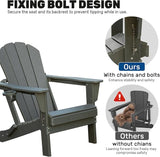 Domi Folding Adirondack Chair, HDPE Adirondack Chair with Cup Holder - Photo 6