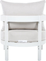 Merax 27.6" Outdoor Curved Patio Accent Chair with All-Weather Coushions, Aluminum Frame Single Lounge for Chair Porch - Photo 6