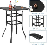 Yaheetech Patio Bar Table Tempered Glass - Photo 6