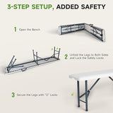 6FT Folding Bench - Heavy Duty 770lbs Capacity, Safety Locking Button & Wider Carrying Handle - Photo 7