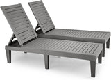 HOOYEAH Outdoor Chaise Lounge 2PCS, Adjustable Pool Lounge Chair with 5 Positions Backrest, Waterproof Sun Loungers - Photo 1
