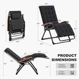 PURPLE LEAF Oversized Outdoor Reclining Chair Set of 2 Patio Zero Gravity Chaise Lounge Folding Chair with Removable - Photo 2