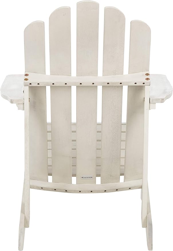 Safavieh Outdoor Topher White Wash Classic Adirondack Chair - Photo 5
