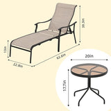 HAPPATIO Patio Chaise Lounge Set 6 Pieces, Patio Lounge Chair with Glass Coffee Table - Photo 6