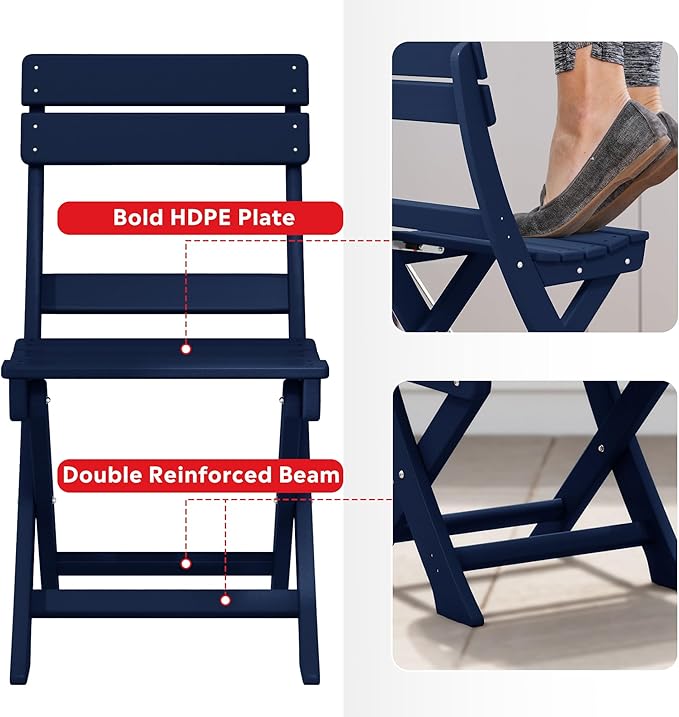 Costaelm Outdoor Patio Modern Folding Dining Chair - Photo 6