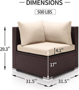 NICESOUL 29.3" High-Back Modern Luxury Patio Corner Sofa, Outdoor Furniture Piece Wide Deep Seat - Photo 2