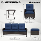 Joyside Wicker Patio Furniture Set, 10 Piece Outdoor Furniture Set with Thickened Cushions, High Back, Deep Seating - Photo 2