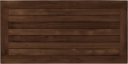 Teak Wood Coffee Table with Storage - Teak Oil Finished Indoor & Outdoor Furniture for Deck, Porch, Balcony, Living Room, Bedroom & Backyard (36" D x 18" W x 16" H)