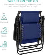 Best Choice Products 30” Wide Folding Zero Gravity Outdoor Recliner Patio Lounge Chair w/Adjustable Canopy Shade - Photo 9