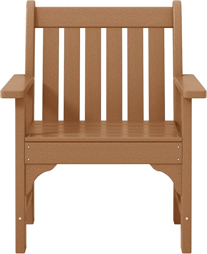 WestinTrends Malibu Outdoor Patio HDPE Adirondack Dining Arm Chair, Teak