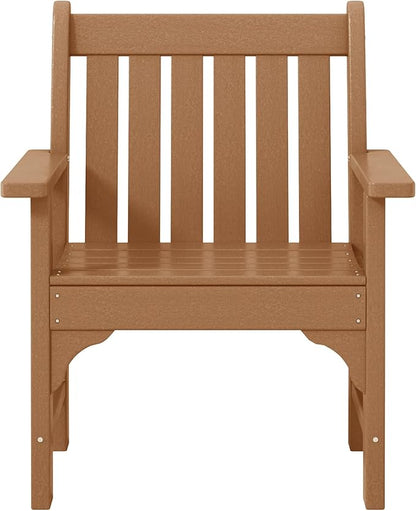 WestinTrends Malibu Outdoor Patio HDPE Adirondack Dining Arm Chair, Teak