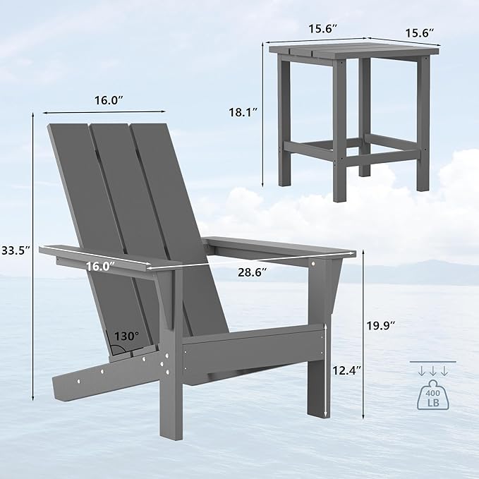 12 Pieces Adirondack Chair Set Outdoor Adirondack Chair Plastic HDPE All-Weather Adirondack Chairs Outdoor Fire Pit - Photo 3