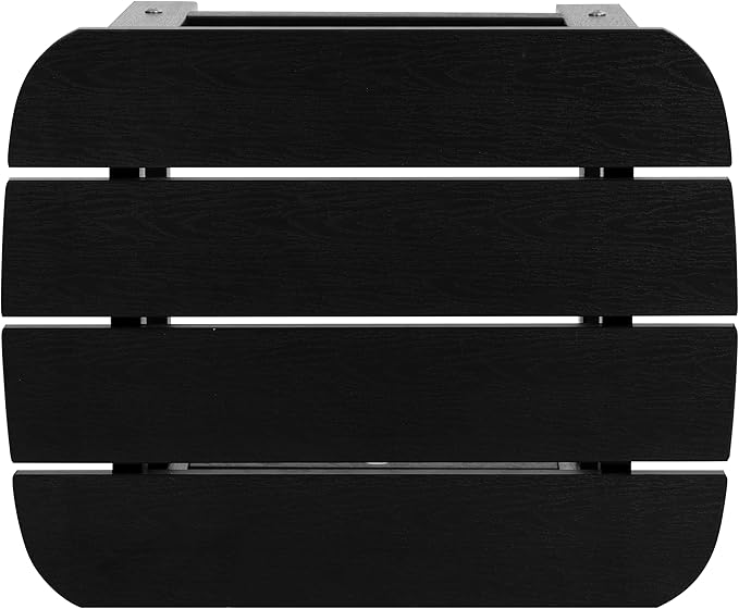 Flash Furniture Charlestown Tiered Commercial Poly Resin Adirondack Side Table - Black - All-Weather - Indoor/Outdoor
