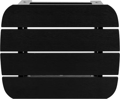 Flash Furniture Charlestown Tiered Commercial Poly Resin Adirondack Side Table - Black - All-Weather - Indoor/Outdoor