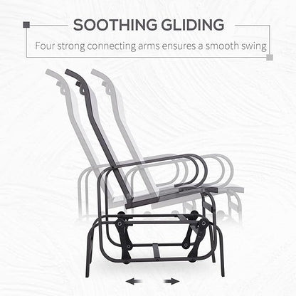 Outsunny Outdoor Glider Chair, Gliders for Outside Patio with Smooth Gliding Mechanism and Lightweight Construction for Backyard, Beige