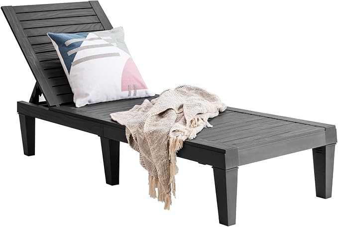 Giantex Outdoor Chaise Lounge Patio Recliner Chair with 5-Position Adjustable Backrest - Photo 1