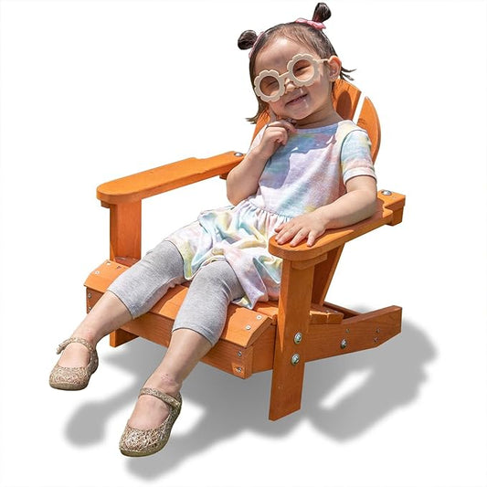 Sportspower Kid's Outdoor Wooden Adirondack Chair, Brown