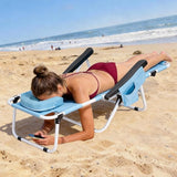 ABORON Tanning Chair with Face Hole, 5-Position Adjustable Reclining Beach Lounge Chair - Photo 2