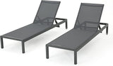 Christopher Knight Home Vicky Coral Outdoor Chaise Lounges (Set of 2), Blue and White - Photo 4