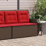 2-Seat Reclining Garden Bench 43.3"x26.4", Brown Woven Poly Rattan Lounge with Adjustable Backrest & Outdoor Cushions - Photo 4