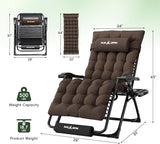 Amopatio Oversized Padded Zero Gravity Chair, XL 29In Reclining Camping Lounge Chair w/Removable Cushion&Headrest - Photo 3