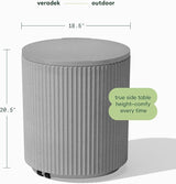 Veradek 21in Outdoor Cooler Side Table, Modern, Stone-Plastic Composite, Gray, Weather Resistant, Made in Canada - Photo 2