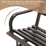 50'' Iron Bench Butterfly Back Bronze Outdoor Metal Bench with Cross Feet 500 lb Capacity Weatherproof Garden Stool - Photo 3