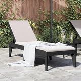 Anthracite Adjustable Chaise Lounge for Outdoor Use 73.2 x 23.6 x 11.4 in UV-Safe Textured Polypropylene Pool Patio - Photo 1