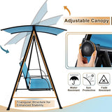 Tangkula 2 Person Porch Swing, Patio Swing with Adjustable Canopy, Comfortable Fabric Seat & Heavy-Duty Steel Frame - Photo 6