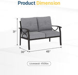 RoyalCraft 2-Pieces Outdoor Patio Furniture Set, Outdoor Metal Sectional Furniture with Cushions - Photo 2
