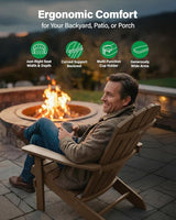 YEFU Adirondack Chairs Set of 6: Outdoor Chair HIPS Plastic Adirondack Chairs - Patio Chairs with Wood Texture - Lawn - Photo 8