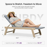 PURPLE LEAF Extra Large Patio Chaise Lounge 2 Pieces French Outdoor Wicker Lounger Matte White Aluminum Frame 771LBS - Photo 2