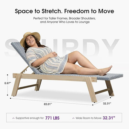 PURPLE LEAF Extra Large Patio Chaise Lounge 2 Pieces French Outdoor Wicker Lounger Matte White Aluminum Frame 771LBS Capacity PE Rattan Adjustable Backrest for Pool Garden Beach Backyard Navy