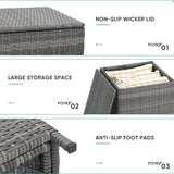 Verano Garden Outdoor Wicker Side Table Set of 2, Small Storage Rattan Wicker End Table - Photo 5