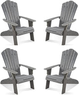 Adirondack Chair Set of 4, Outdoor Oversized Patio Chair Poly Lumber Weather Resistant & Durable Fire Pits Chair for - Photo 1