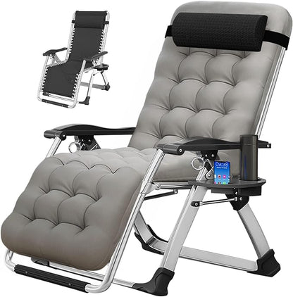 MOPHOTO Zero Gravity Chair, Outdoor Padded Lounge Chair with Side Table, Zero Gravity Recliner Chair, Outdoor Reclining Chair, Sturdy & Comfortable, Supports up to 440lbs