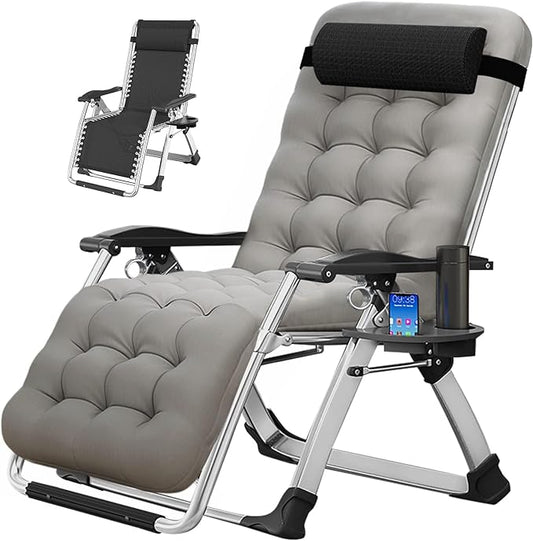 MOPHOTO Zero Gravity Chair, Outdoor Padded Lounge Chair with Side Table, Zero Gravity Recliner Chair, Outdoor Reclining Chair, Sturdy & Comfortable, Supports up to 440lbs
