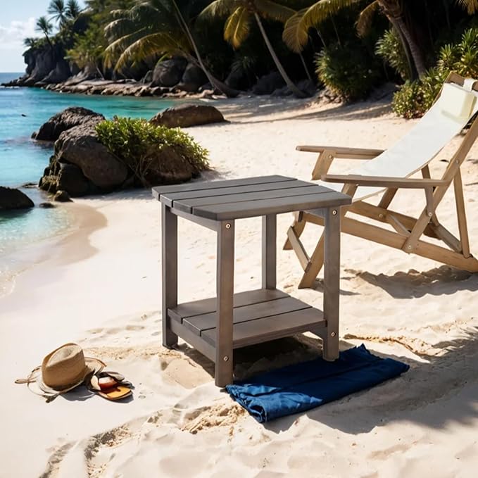 Adirondack Side Table, Double Outdoor Side Tables 16.5" Solid End Tables - Photo 2