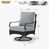 Sophia & William Extra Large Outdoor Patio Swivel Sofa Chairs Set 2 PCS Heavy-Duty Metal Porch Furniture with High Back - Photo 7