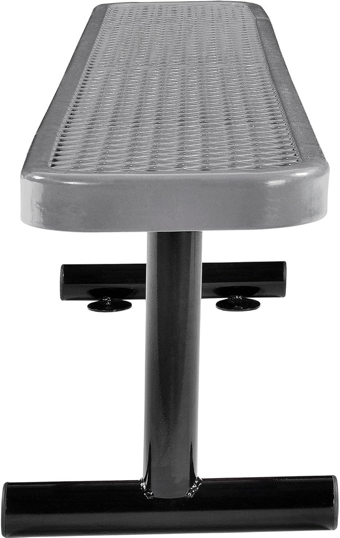 Global Industrial 6'L Heavy Duty Expanded Metal Mesh Flat Bench with Steel Frame, Portable Outdoor Bench, 1000 lbs Capacity, Gray, 72" L x 14-1/2"W x 18" H