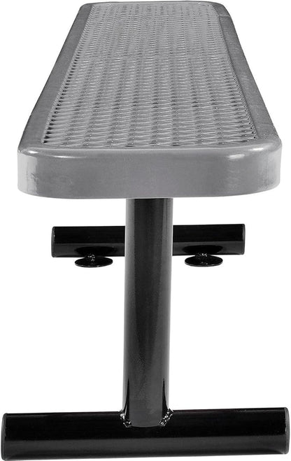 Global Industrial 6'L Heavy Duty Expanded Metal Mesh Flat Bench with Steel Frame, Portable Outdoor Bench, 1000 lbs Capacity, Gray, 72" L x 14-1/2"W x 18" H