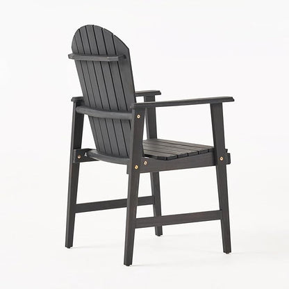 Harper & Bright Designs Outdoor Weather Resistant Acacia Wood Adirondack Dining Chairs (Set of 2), Dark Gray Finish