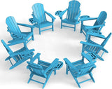 Adirondack Chair Set of 8, HDPE Folding Adirondack Chair with Multifunctional Cup Holder - Photo 1