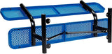 Global Industrial 6'L Heavy Duty Outdoor Steel Picnic Bench with Backrest, Perforated Metal, Portable Outdoor Bench - Photo 6