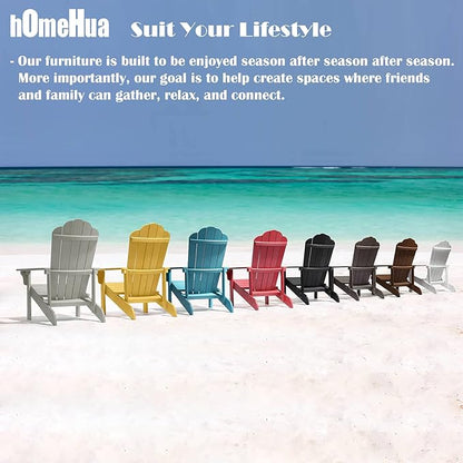 Adirondack Chair, Hard Plastic Weather Resistant Adirondack Chair with Cup Holder, Comfortable Easy to Assemble and Maintain, Outdoor Chair for Patio, Backyard Deck, Fire Pit & Lawn Porch ( Lake Blue)