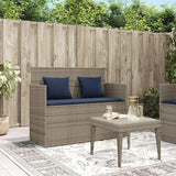 Garden Bench Deck Bench Patio Bench with Cushions Gray Poly Rattan - Photo 3