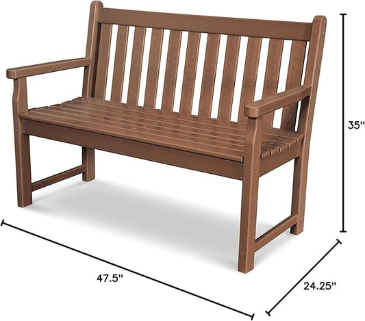POLYWOOD TGB48TE Traditional Garden 48-Inch Bench, Teak