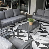 LayinSun Aluminum Outdoor Patio Coffee Table Modern Rectangle All-Aluminum End Table with Metal Frame - Photo 7
